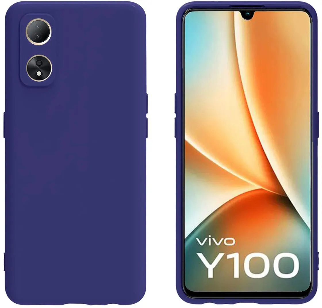 Micvir Back Cover for Vivo Y100 5G (Blue, Dual Protection, Silicon, Pack of: 1) — image 2 of 5