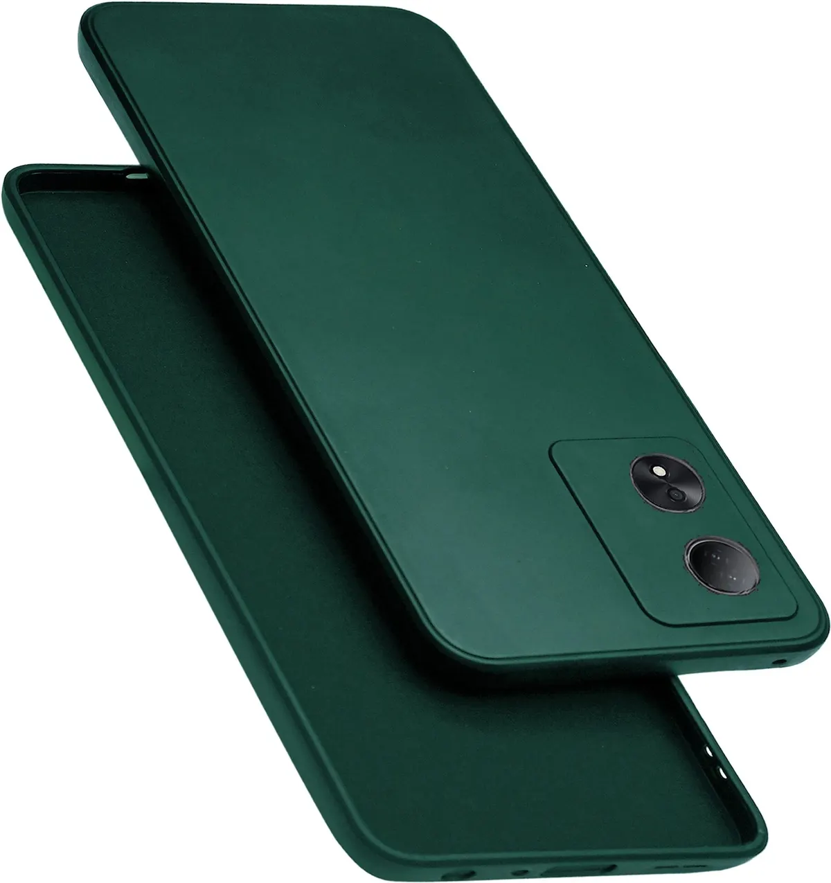 Micvir Back Cover for Vivo Y100 5G (Green, Dual Protection, Silicon, Pack of: 1)