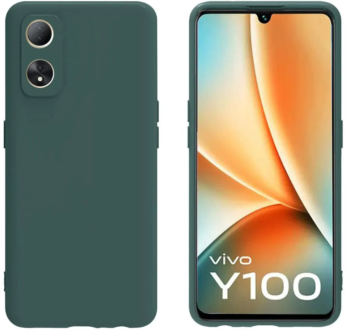 Micvir Back Cover for Vivo Y100 5G (Green, Dual Protection, Silicon, Pack of: 1) — image 2 of 5