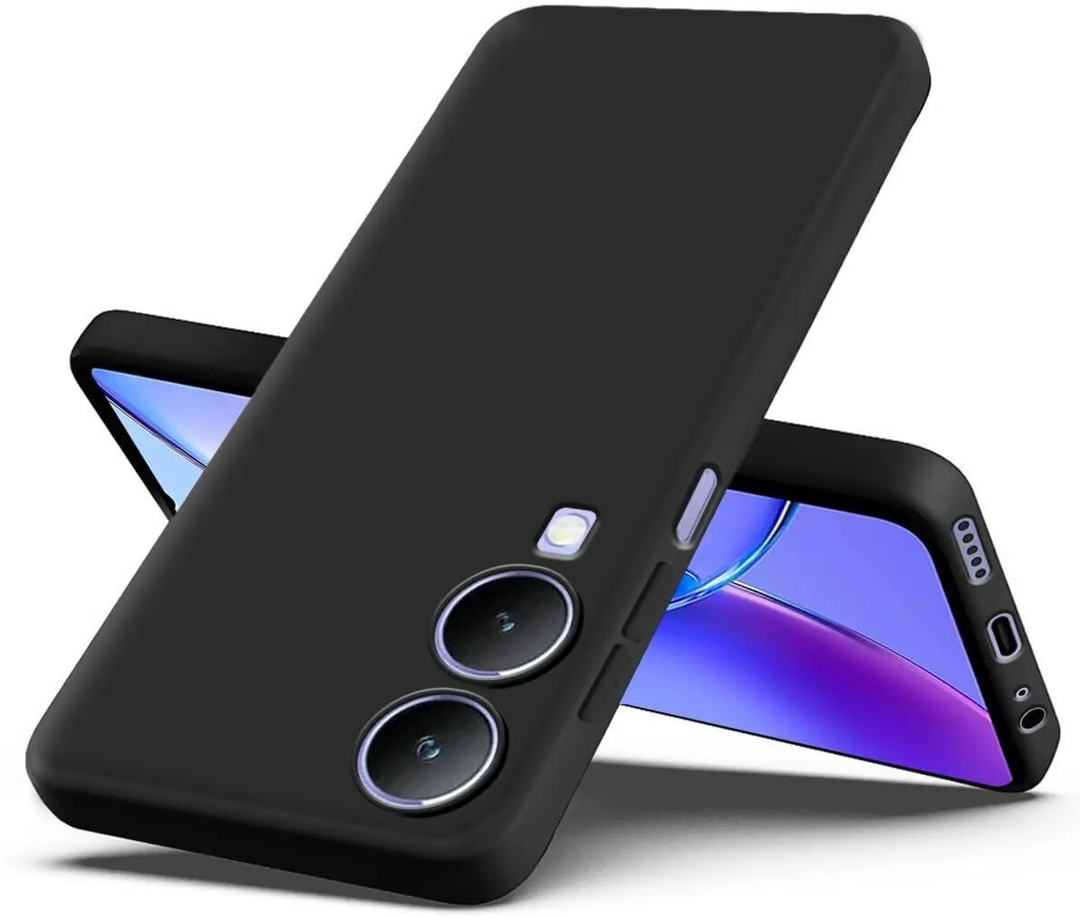Micvir Back Cover for Vivo Y17s (Black, Dual Protection, Silicon, Pack of: 1) — image 3 of 5