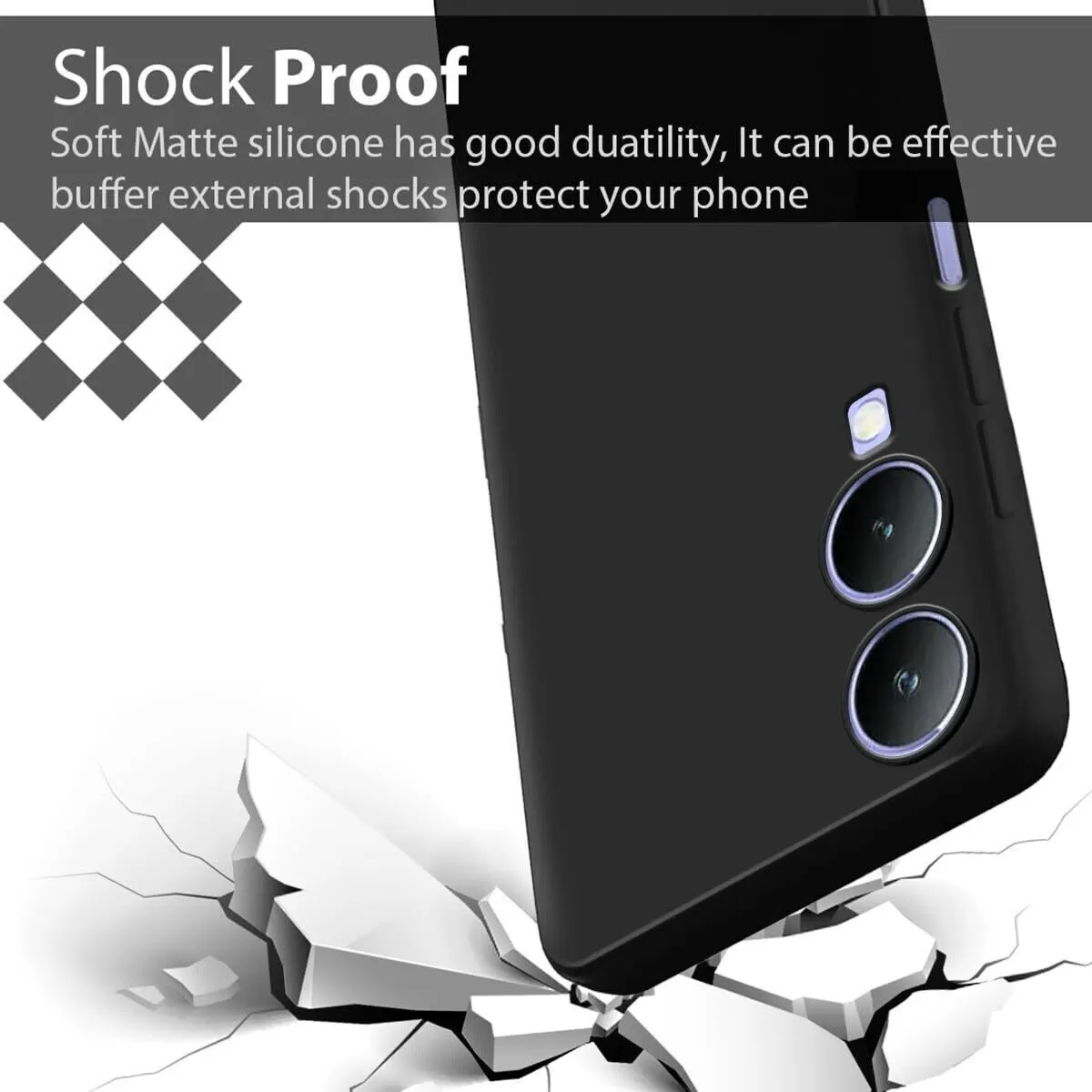 Micvir Back Cover for Vivo Y17s (Black, Dual Protection, Silicon, Pack of: 1) — image 4 of 5