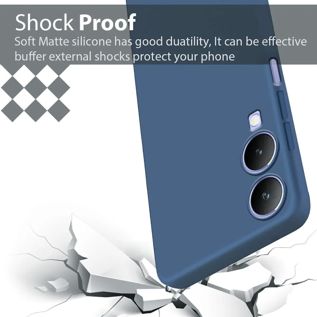 Micvir Back Cover for Vivo Y17s (Blue, Dual Protection, Silicon, Pack of: 1) — image 4 of 5