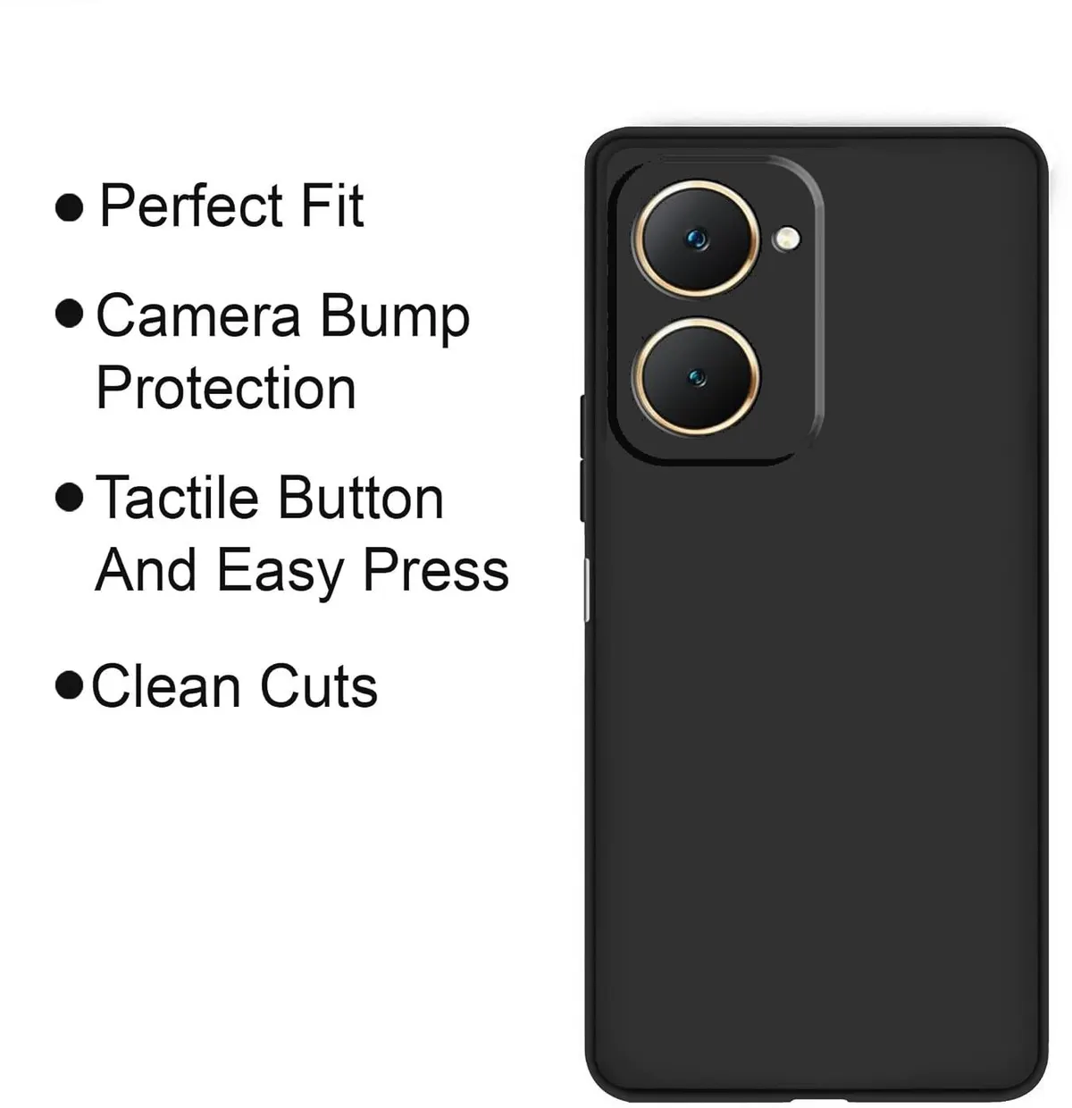 Micvir Back Cover for Vivo Y18e (Black, Dual Protection, Silicon, Pack of: 1) — image 4 of 5