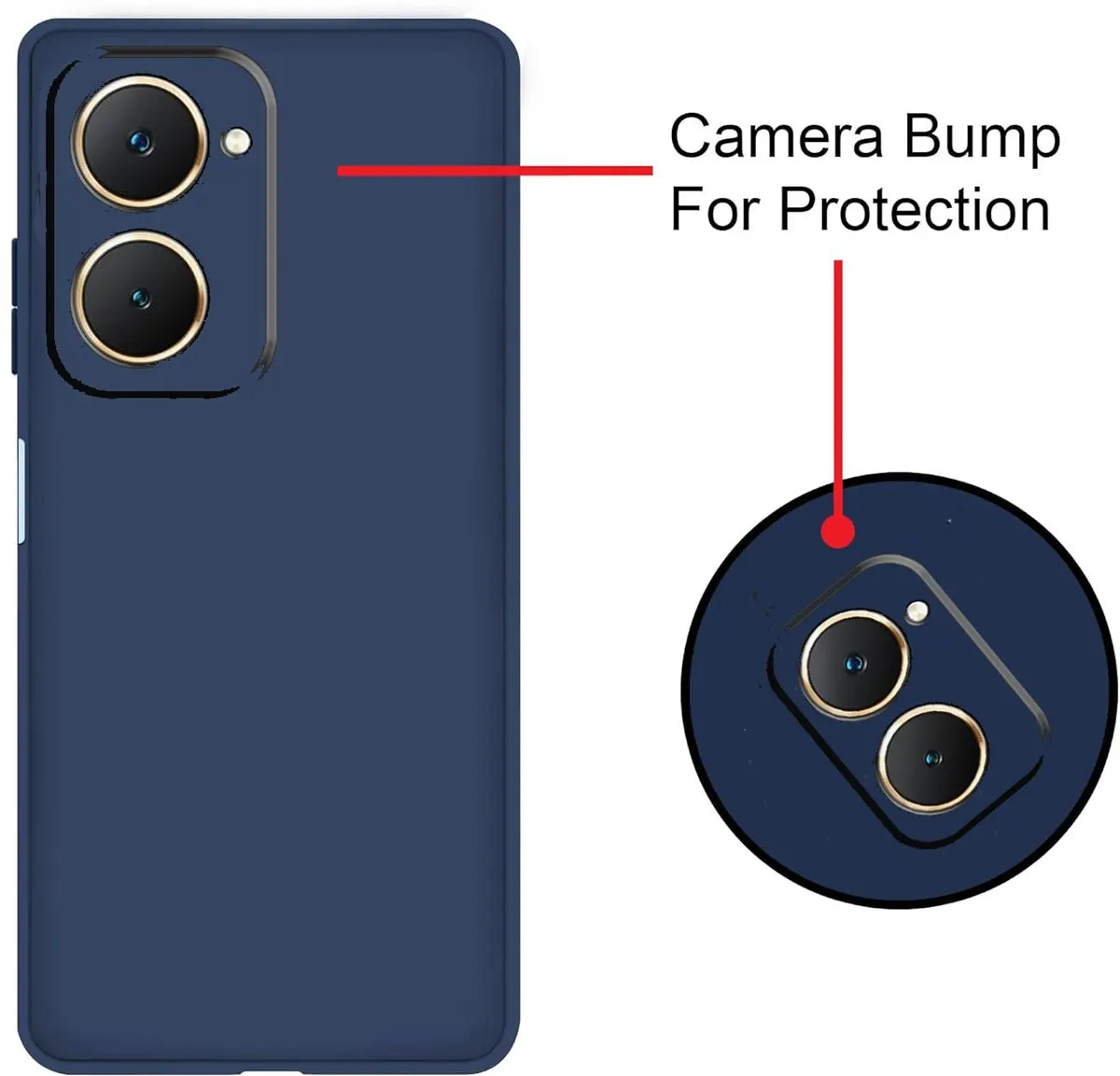 Micvir Back Cover for Vivo Y18e (Blue, Dual Protection, Silicon, Pack of: 1) — image 3 of 5