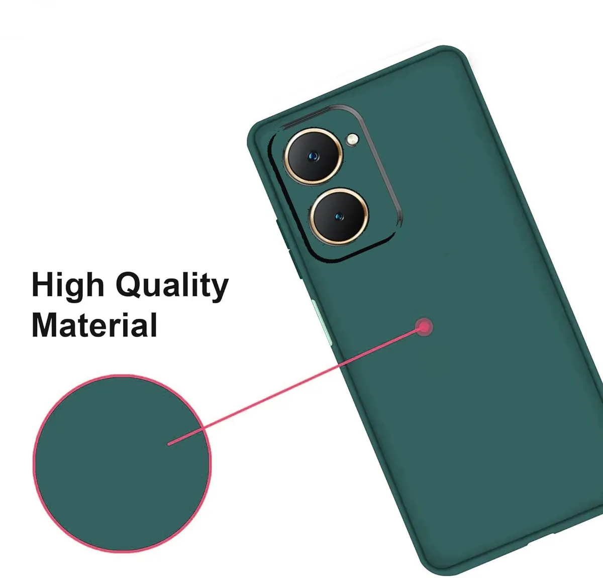Micvir Back Cover for Vivo Y18e (Green, Dual Protection, Silicon, Pack of: 1) — image 3 of 5