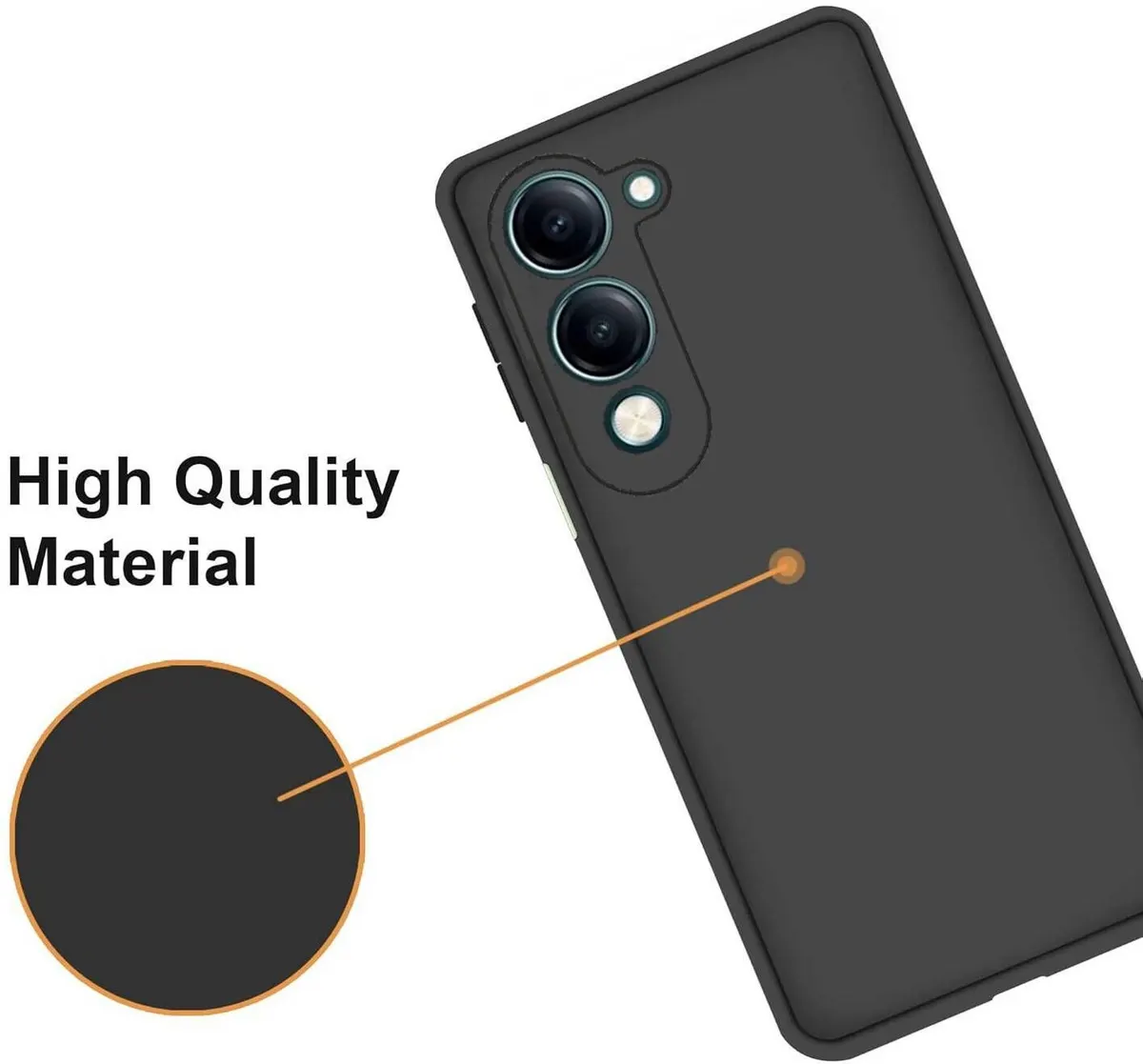 Micvir Back Cover for Vivo Y19 (Black, Dual Protection, Silicon, Pack of: 1) — image 2 of 5
