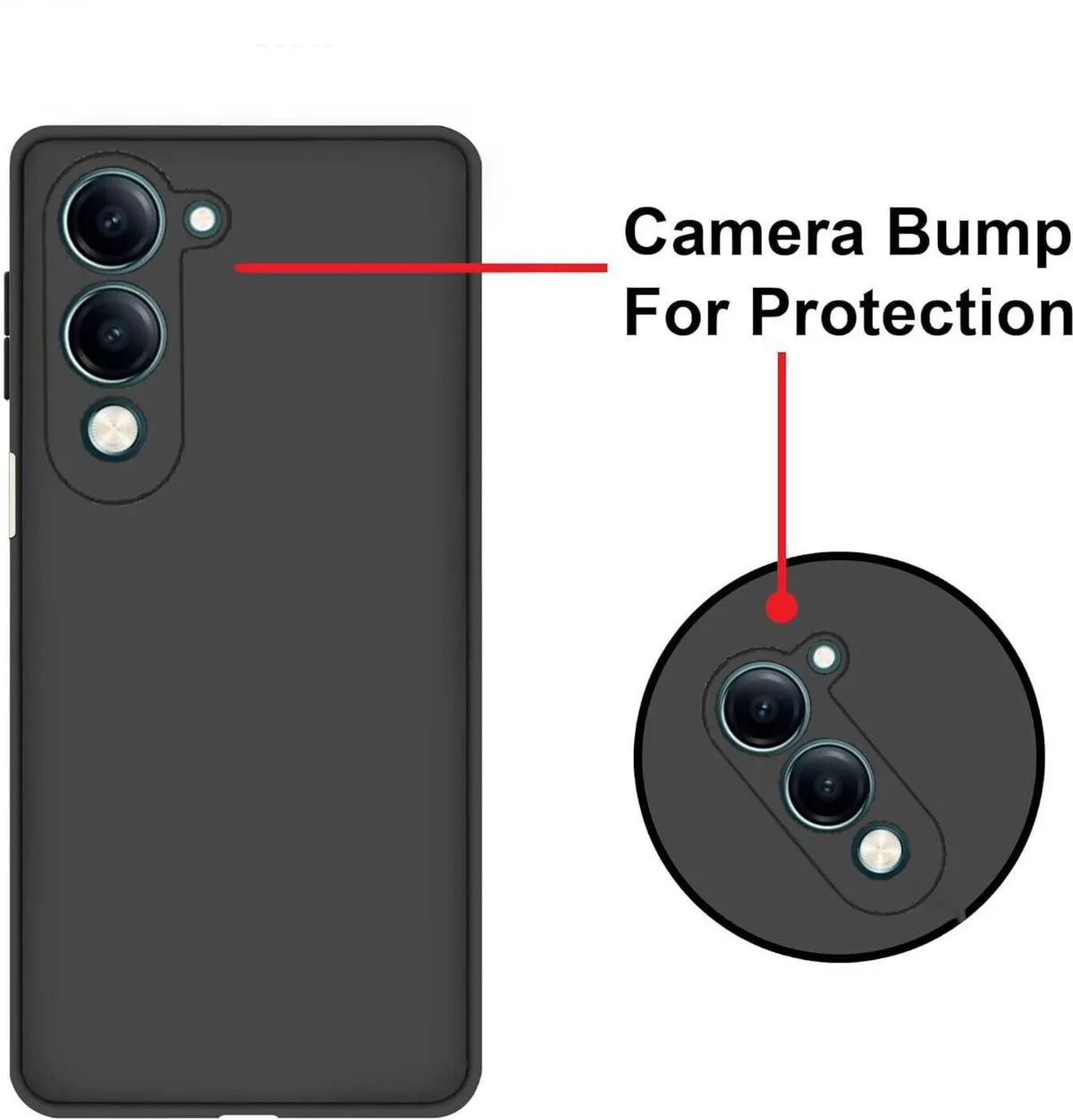 Micvir Back Cover for Vivo Y19 (Black, Dual Protection, Silicon, Pack of: 1) — image 3 of 5