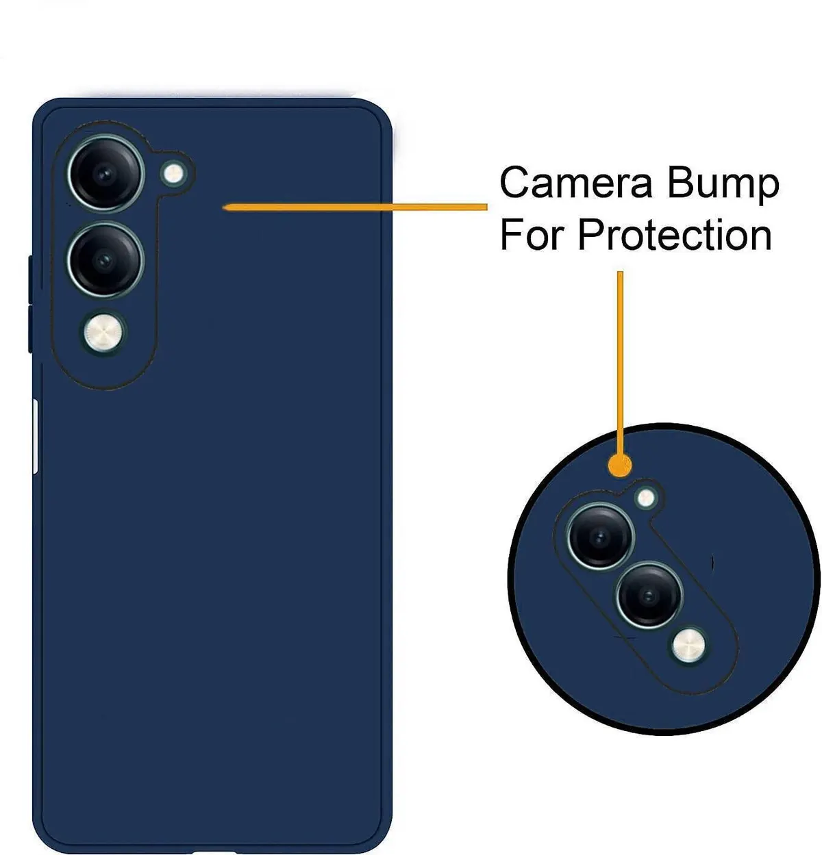 Micvir Back Cover for Vivo Y19 (Blue, Dual Protection, Silicon, Pack of: 1) — image 3 of 5