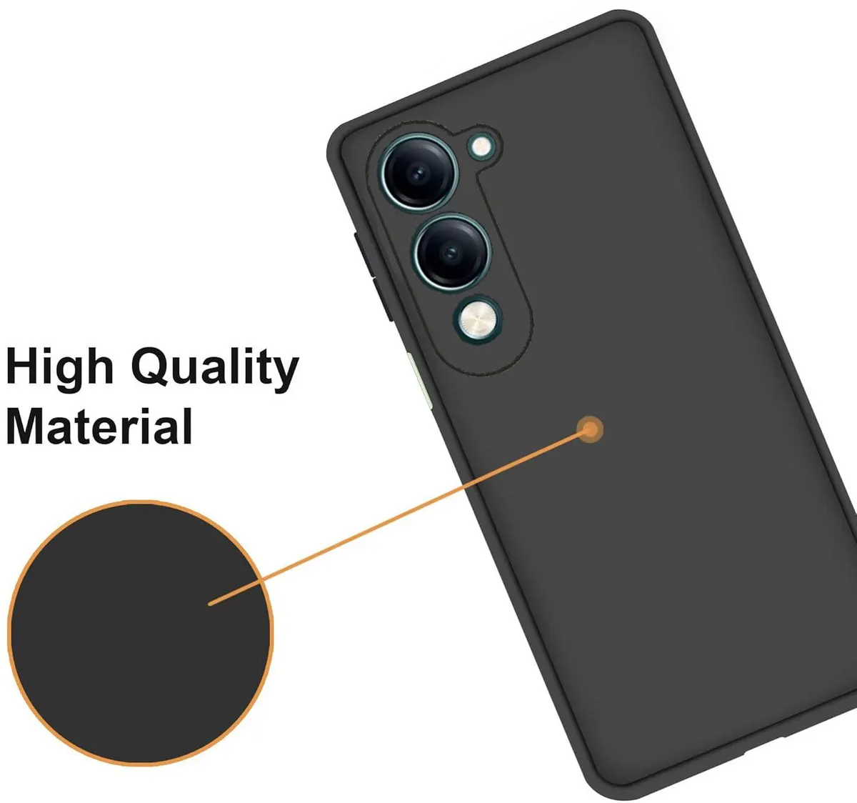 Micvir Back Cover for Vivo Y19e (Black, Dual Protection, Silicon, Pack of: 1) — image 2 of 5