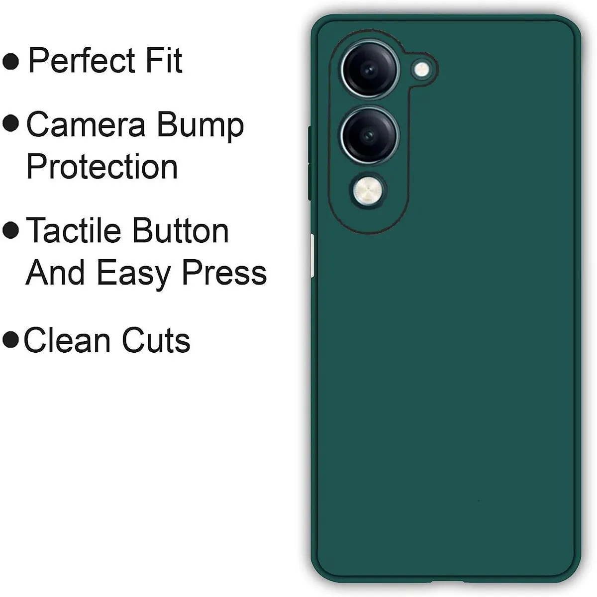Micvir Back Cover for Vivo Y19e (Green, Dual Protection, Silicon, Pack of: 1) — image 4 of 5
