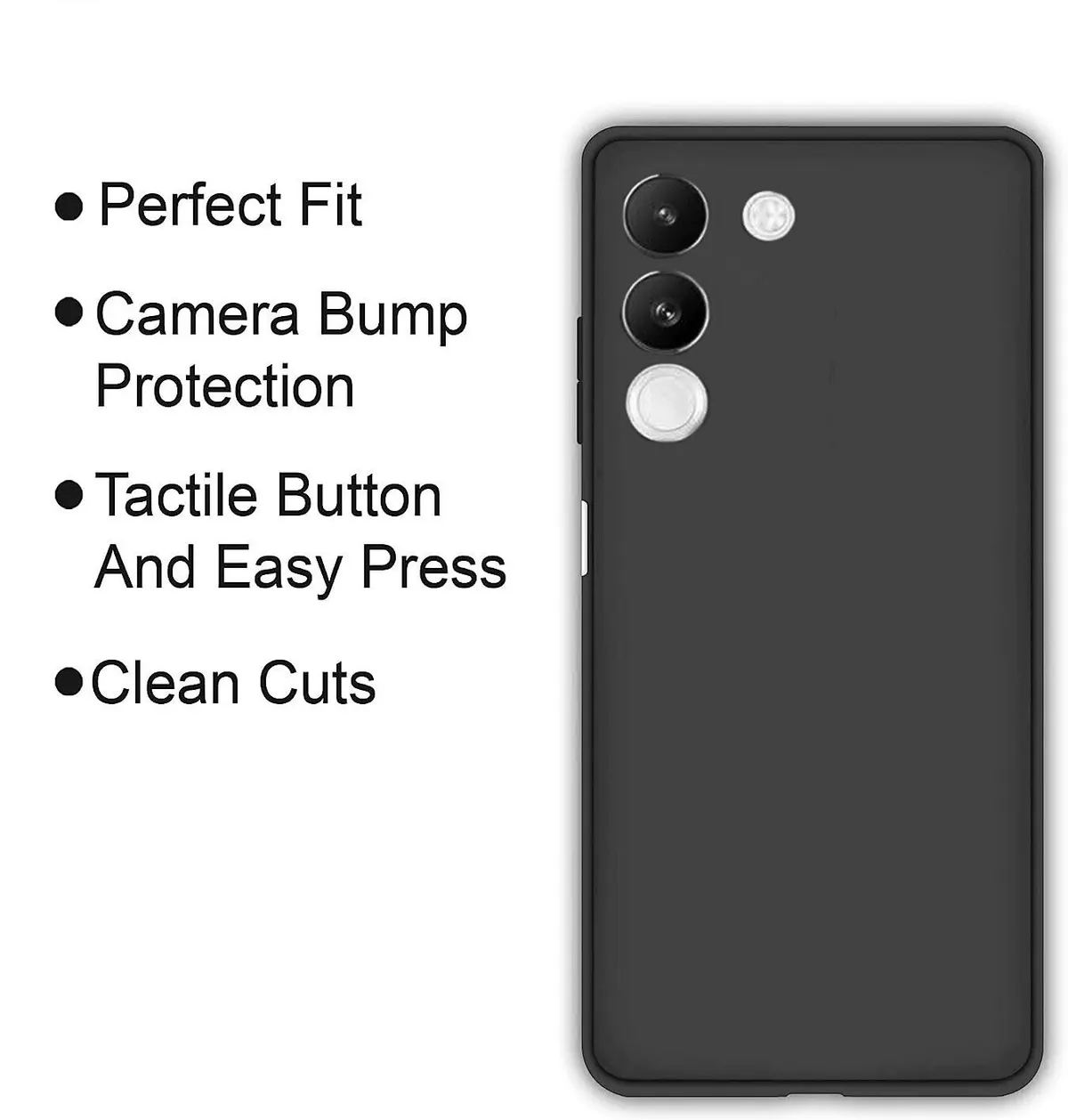 Micvir Back Cover for Vivo Y200 5G (Black, Dual Protection, Silicon, Pack of: 1) — image 4 of 5