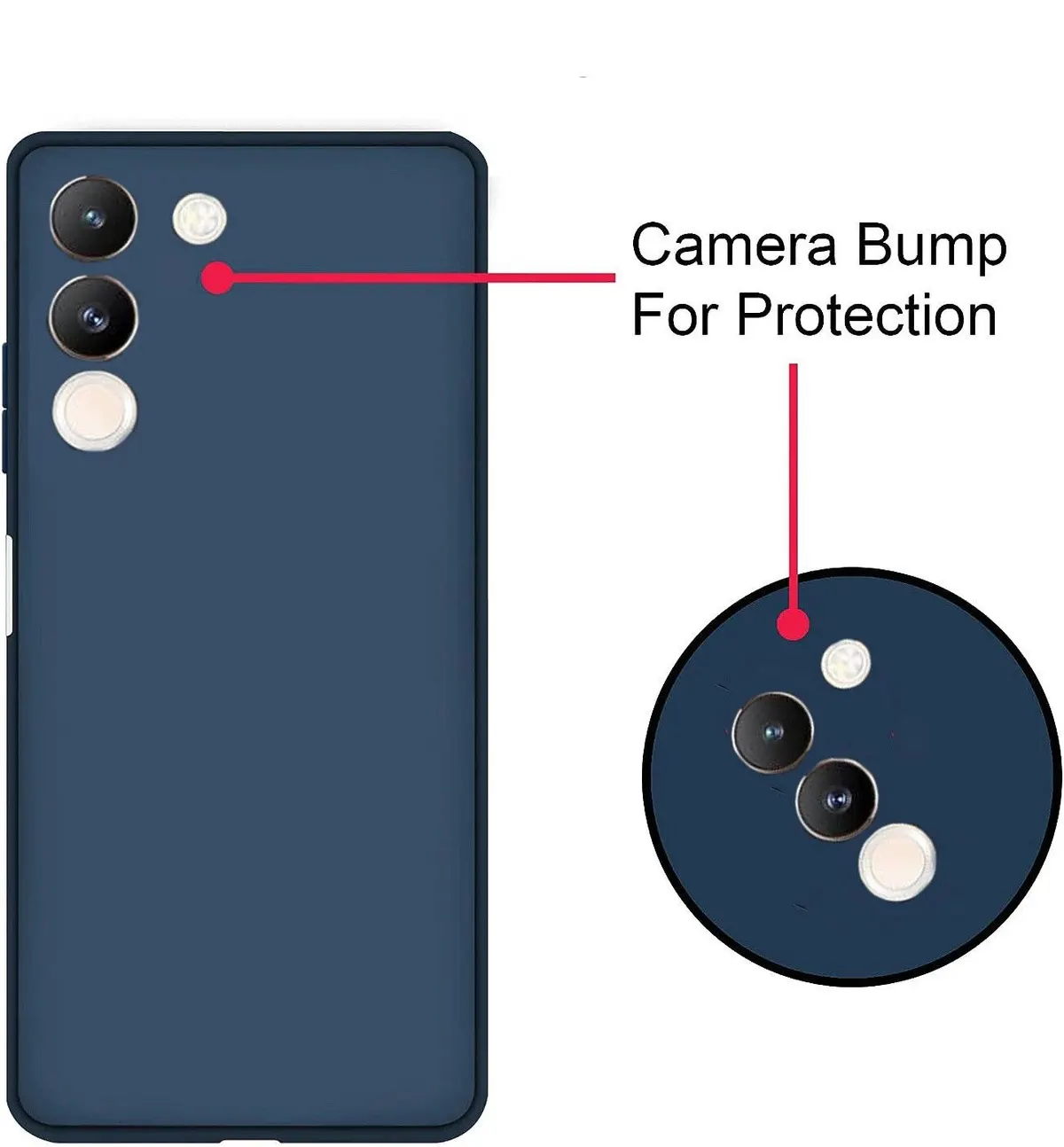 Micvir Back Cover for Vivo Y200 5G (Blue, Dual Protection, Silicon, Pack of: 1) — image 2 of 5