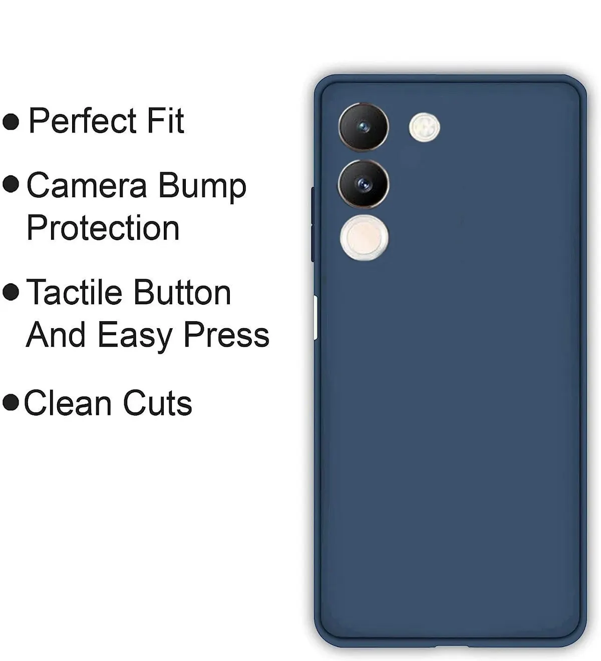Micvir Back Cover for Vivo Y200 5G (Blue, Dual Protection, Silicon, Pack of: 1) — image 4 of 5