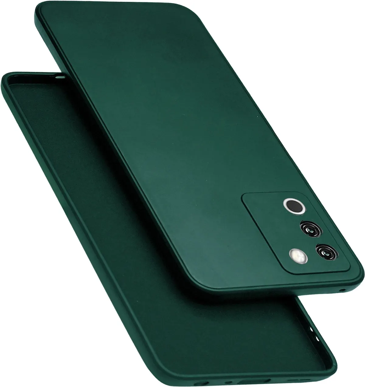 Micvir Back Cover for Vivo Y200 5G (Green, Dual Protection, Silicon, Pack of: 1)