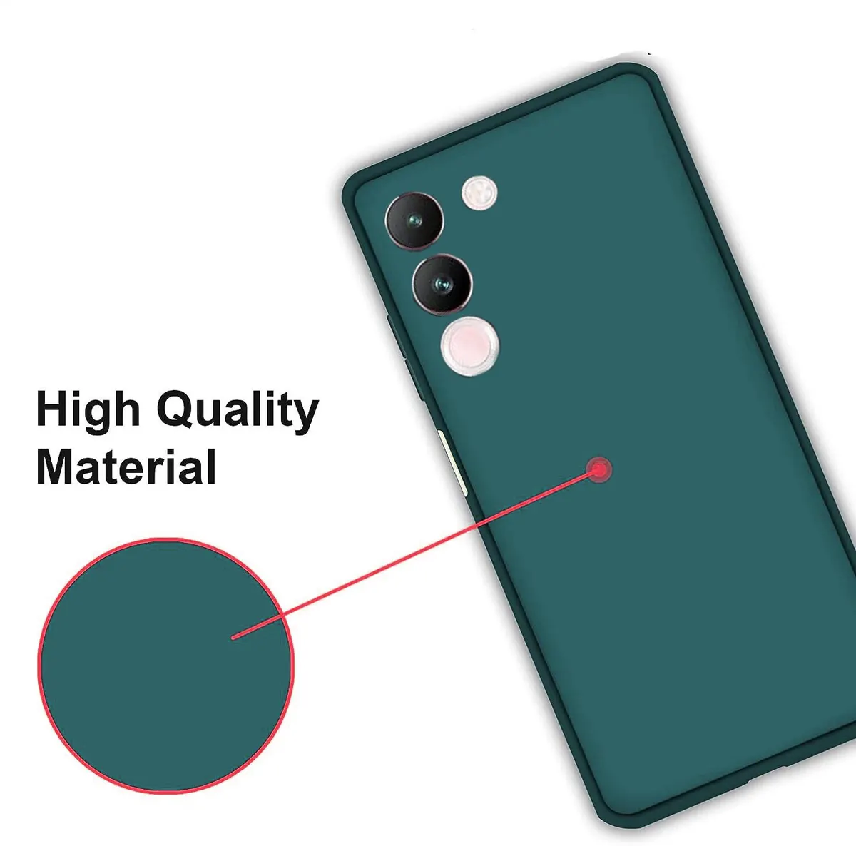 Micvir Back Cover for Vivo Y200 5G (Green, Dual Protection, Silicon, Pack of: 1) — image 3 of 5