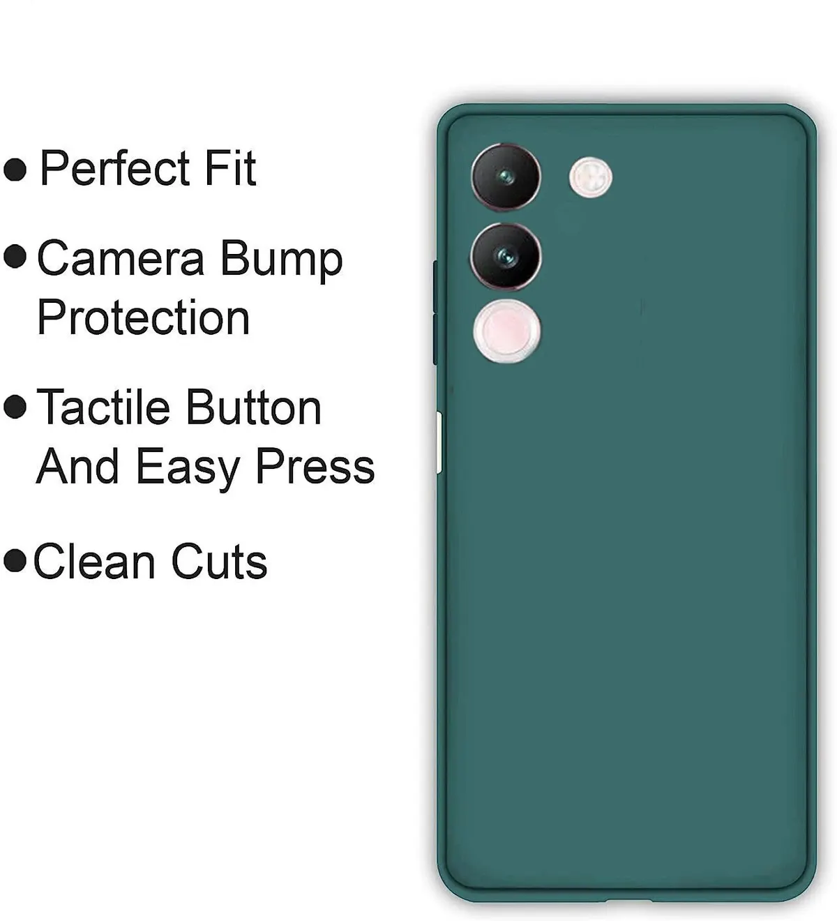 Micvir Back Cover for Vivo Y200 5G (Green, Dual Protection, Silicon, Pack of: 1) — image 4 of 5