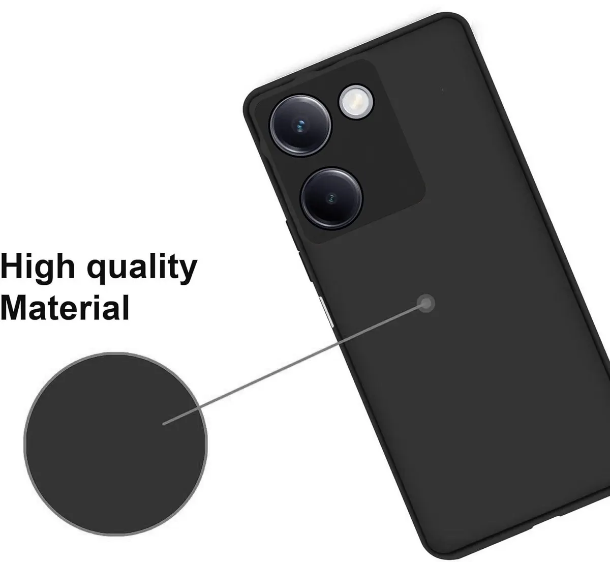 Micvir Back Cover for Vivo Y200 Pro 5G (Black, Dual Protection, Silicon, Pack of: 1) — image 2 of 5