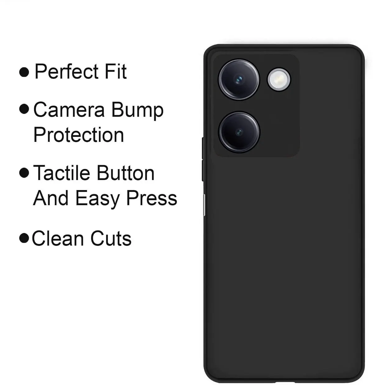 Micvir Back Cover for Vivo Y200 Pro 5G (Black, Dual Protection, Silicon, Pack of: 1) — image 4 of 5