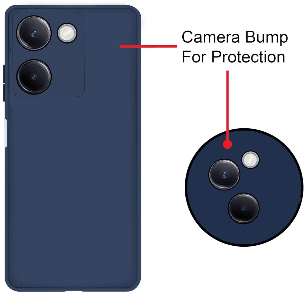 Micvir Back Cover for Vivo Y200 Pro 5G (Blue, Dual Protection, Silicon, Pack of: 1) — image 3 of 5