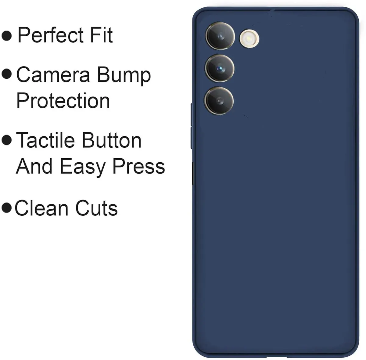 Micvir Back Cover for Vivo Y200e 5G, Vivo T3 5G (Blue, Dual Protection, Silicon, Pack of: 1) — image 4 of 5