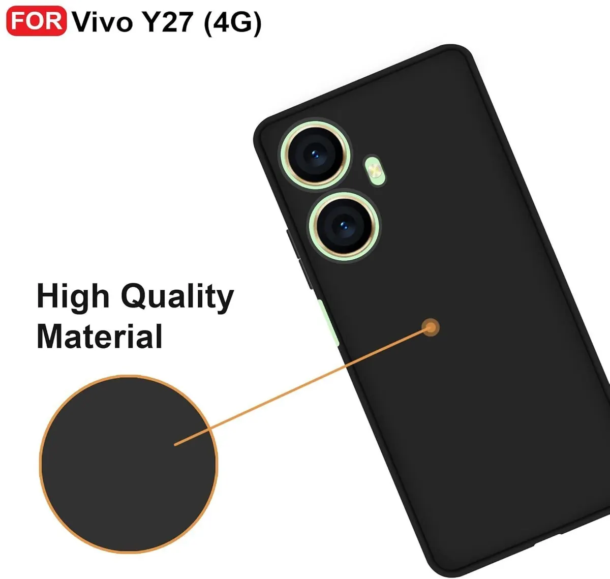 Micvir Back Cover for Vivo Y27 (Black, Dual Protection, Silicon, Pack of: 1) — image 2 of 5