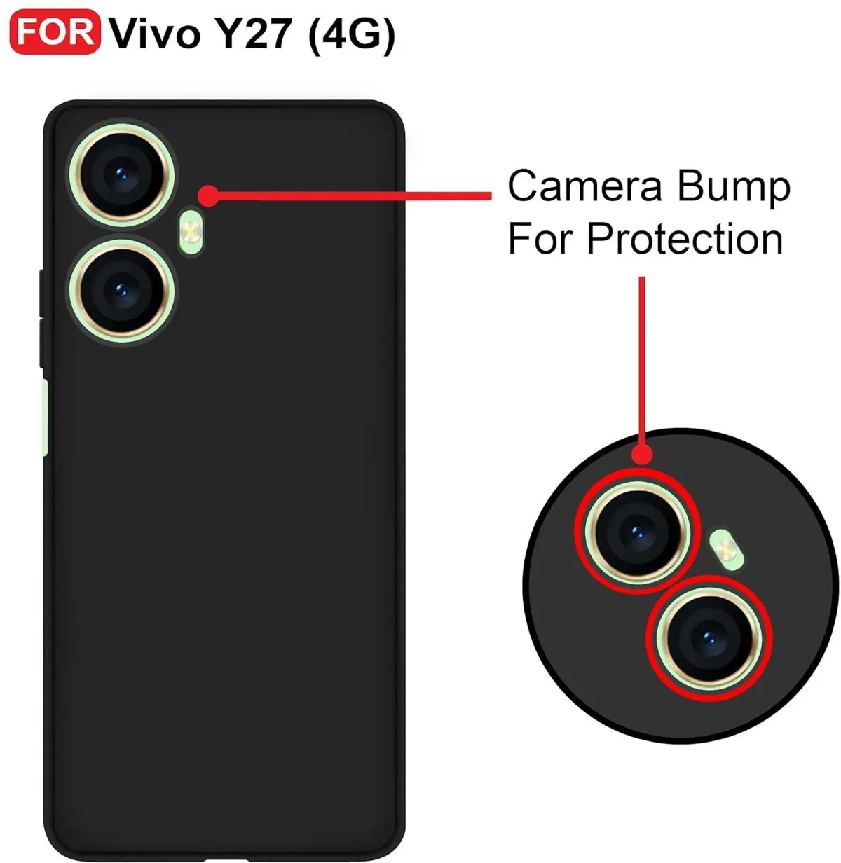 Micvir Back Cover for Vivo Y27 (Black, Dual Protection, Silicon, Pack of: 1) — image 3 of 5