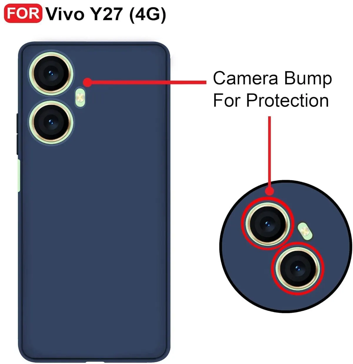 Micvir Back Cover for Vivo Y27 (Blue, Dual Protection, Silicon, Pack of: 1) — image 3 of 5