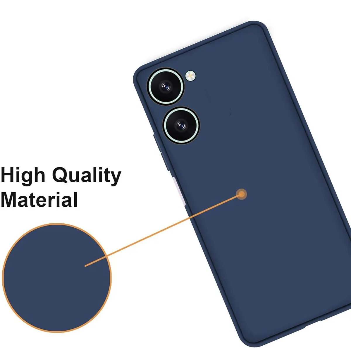 Micvir Back Cover for Vivo Y28s 5G (Blue, Dual Protection, Silicon, Pack of: 1) — image 3 of 5