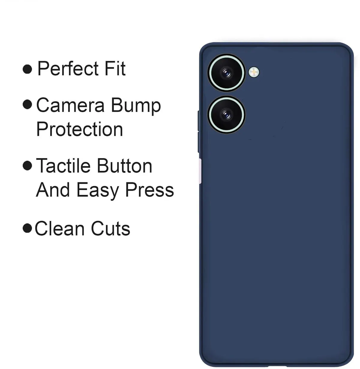 Micvir Back Cover for Vivo Y28s 5G (Blue, Dual Protection, Silicon, Pack of: 1) — image 4 of 5
