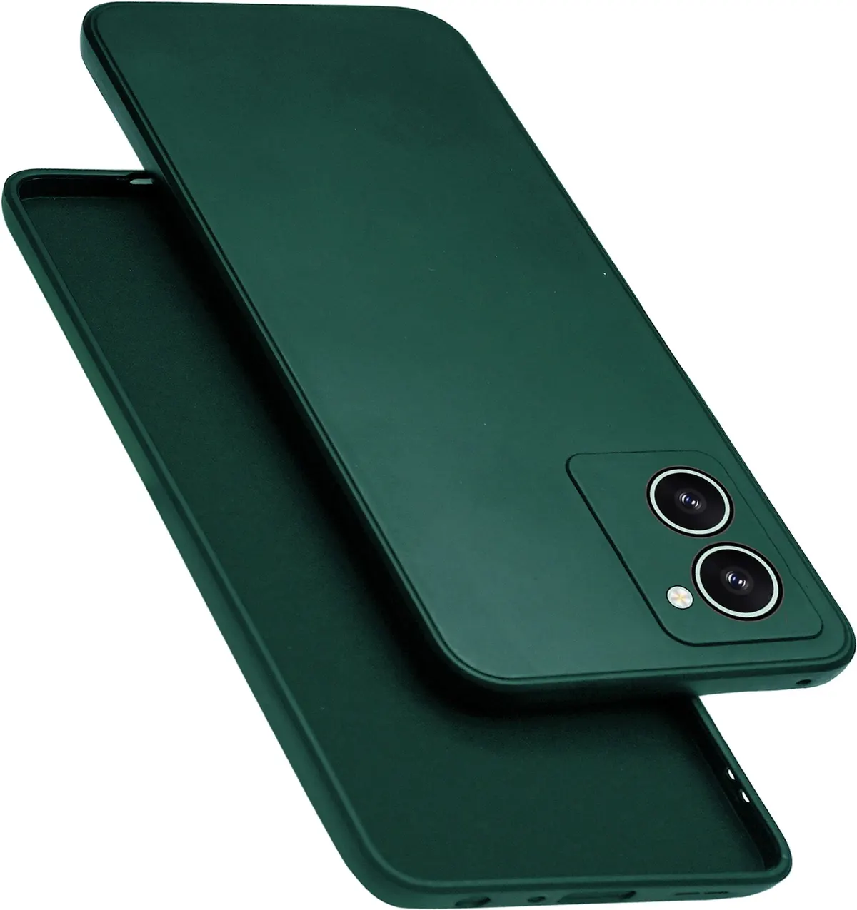 Micvir Back Cover for Vivo Y28s 5G (Green, Dual Protection, Silicon, Pack of: 1)