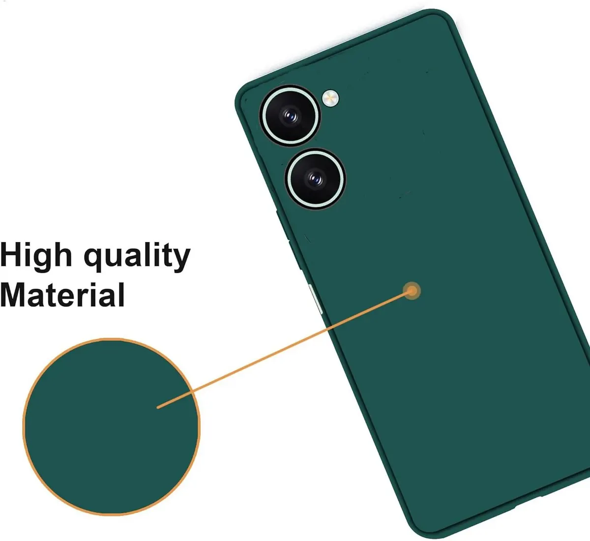 Micvir Back Cover for Vivo Y28s 5G (Green, Dual Protection, Silicon, Pack of: 1) — image 2 of 5