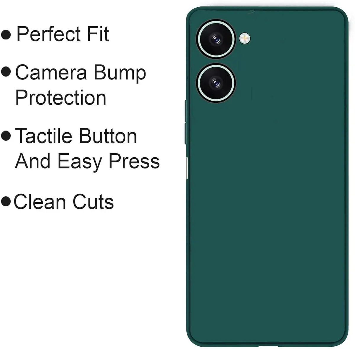 Micvir Back Cover for Vivo Y28s 5G (Green, Dual Protection, Silicon, Pack of: 1) — image 4 of 5