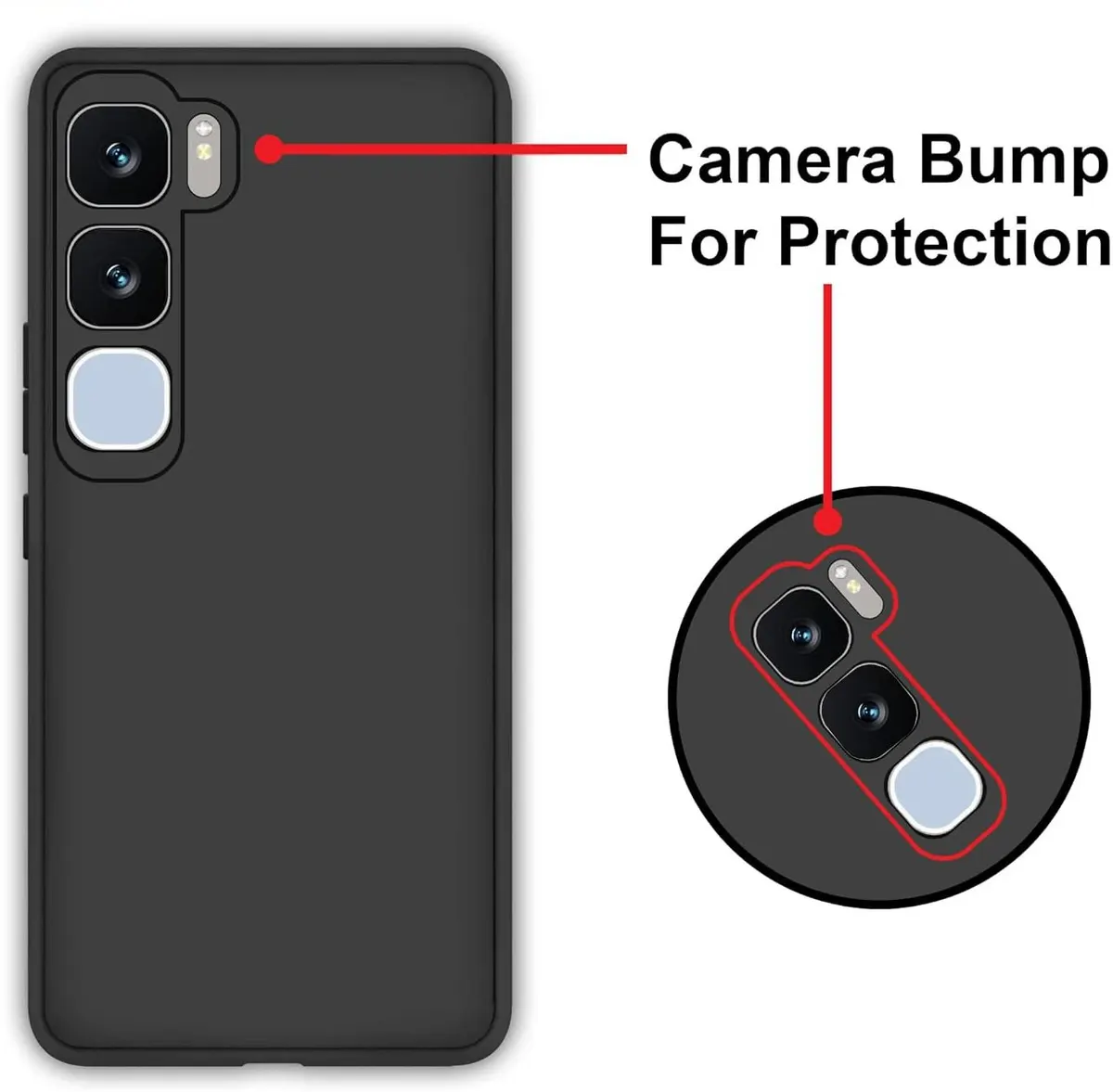 Micvir Back Cover for vivo Y29 5G (Black, Dual Protection, Silicon, Pack of: 1) — image 3 of 5