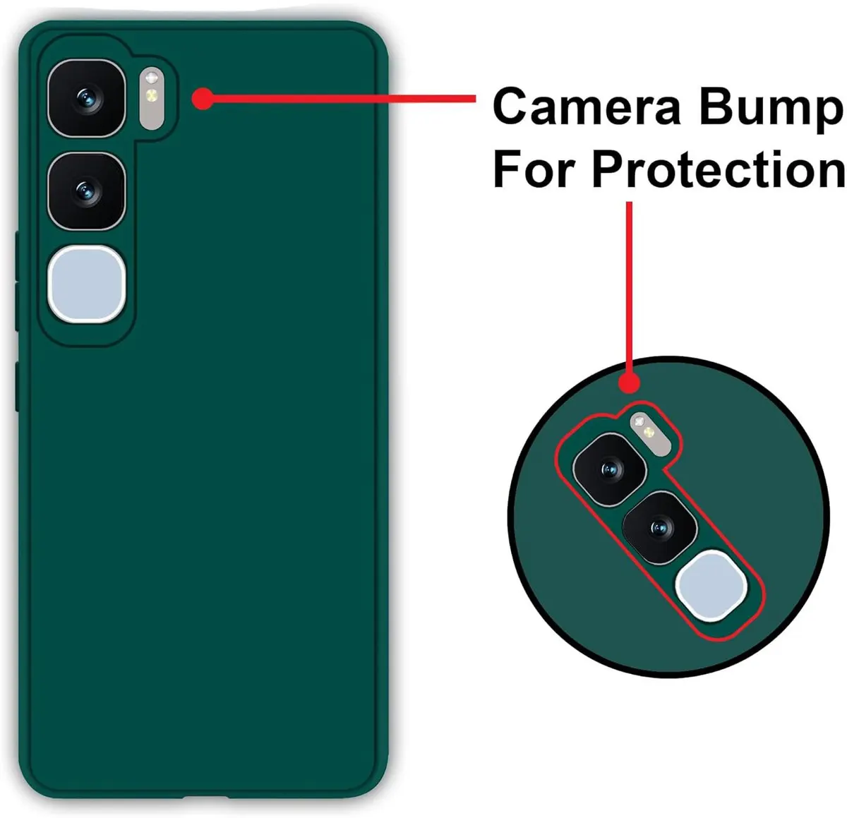 Micvir Back Cover for vivo Y29 5G (Green, Dual Protection, Silicon, Pack of: 1) — image 2 of 5