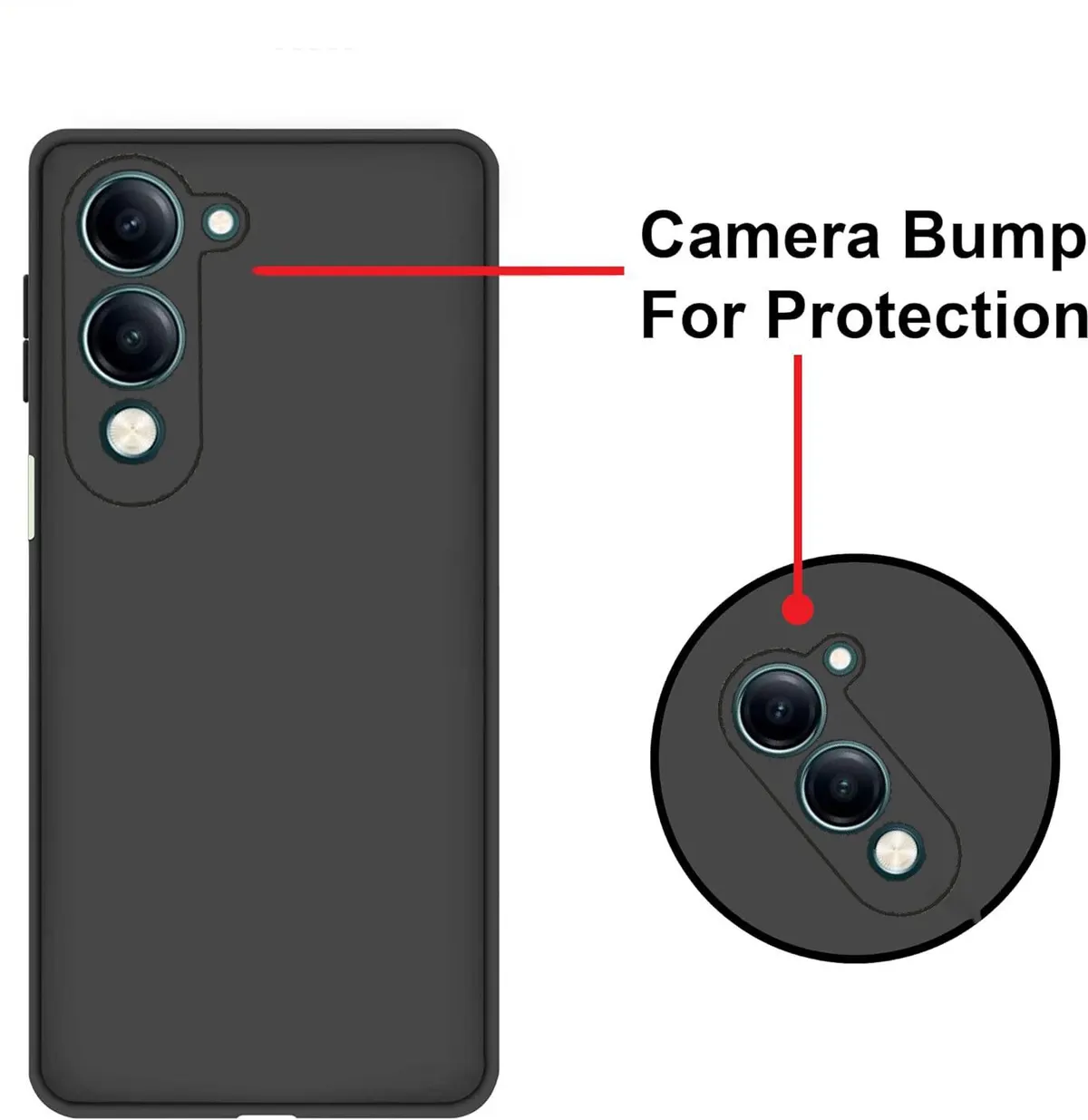 Micvir Back Cover for Vivo Y29e (Black, Dual Protection, Silicon, Pack of: 1) — image 3 of 5