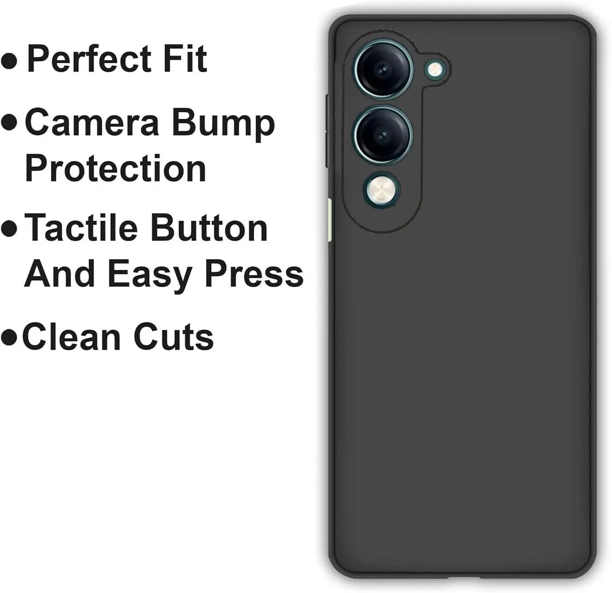 Micvir Back Cover for Vivo Y29e (Black, Dual Protection, Silicon, Pack of: 1) — image 4 of 5