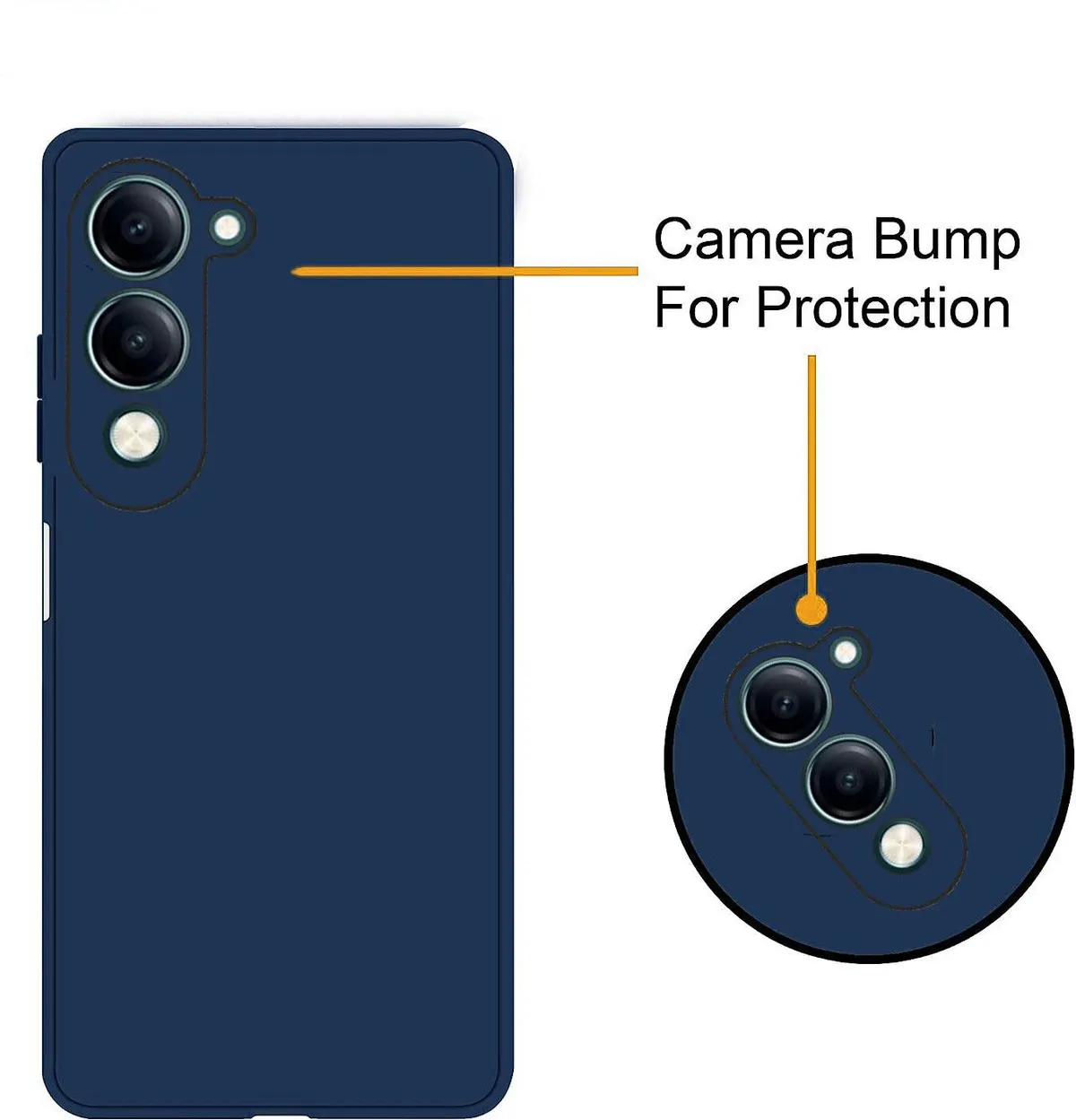 Micvir Back Cover for Vivo Y29e (Blue, Dual Protection, Silicon, Pack of: 1) — image 3 of 5