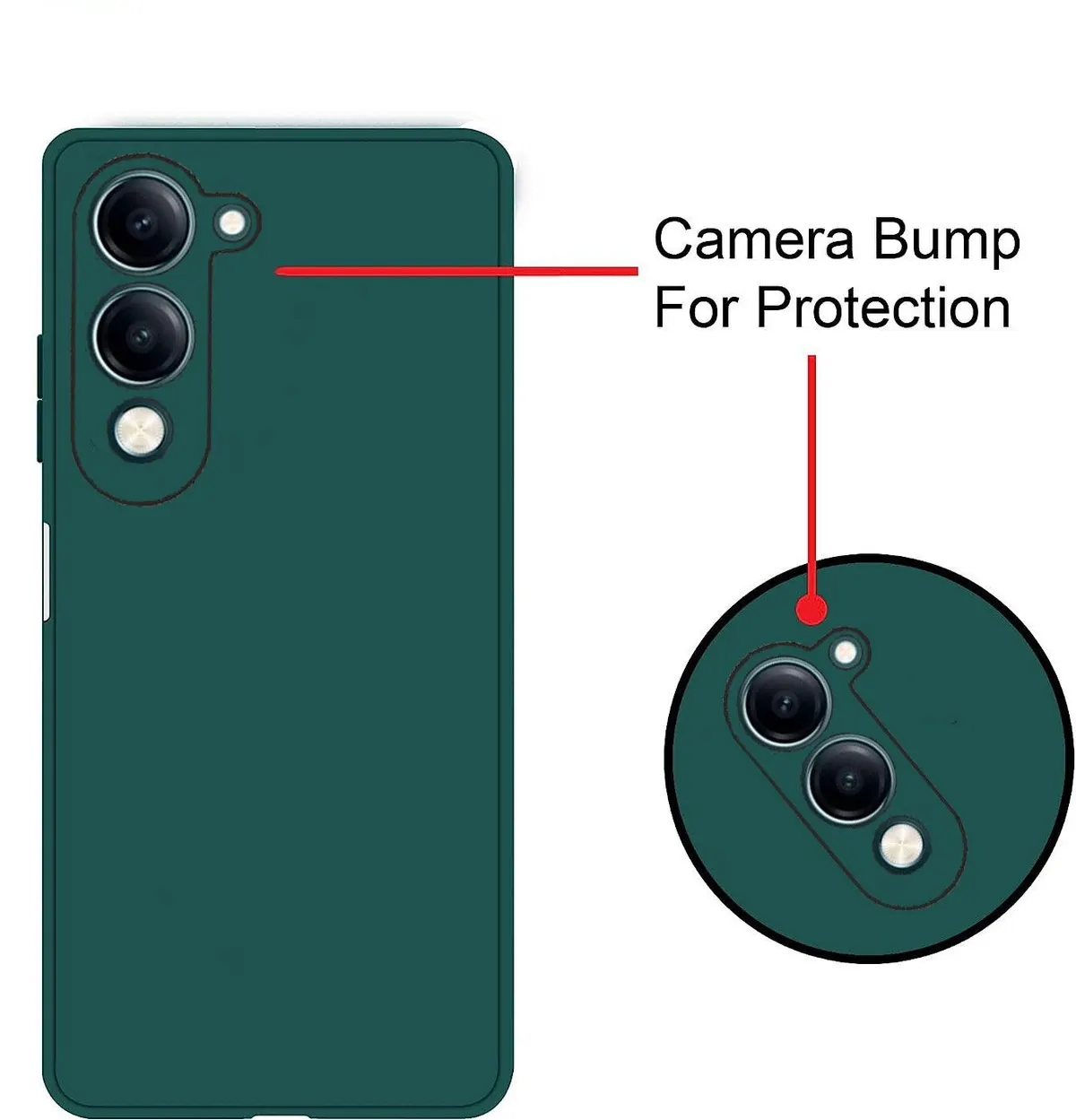 Micvir Back Cover for Vivo Y29e (Green, Dual Protection, Silicon, Pack of: 1) — image 3 of 5