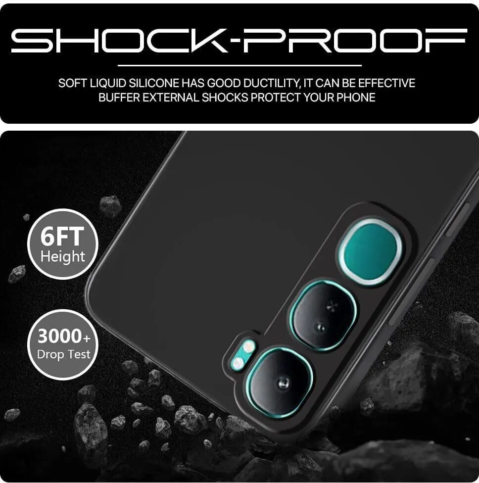 Micvir Back Cover for vivo Y300 5G (Black, Dual Protection, Silicon, Pack of: 1) — image 2 of 5