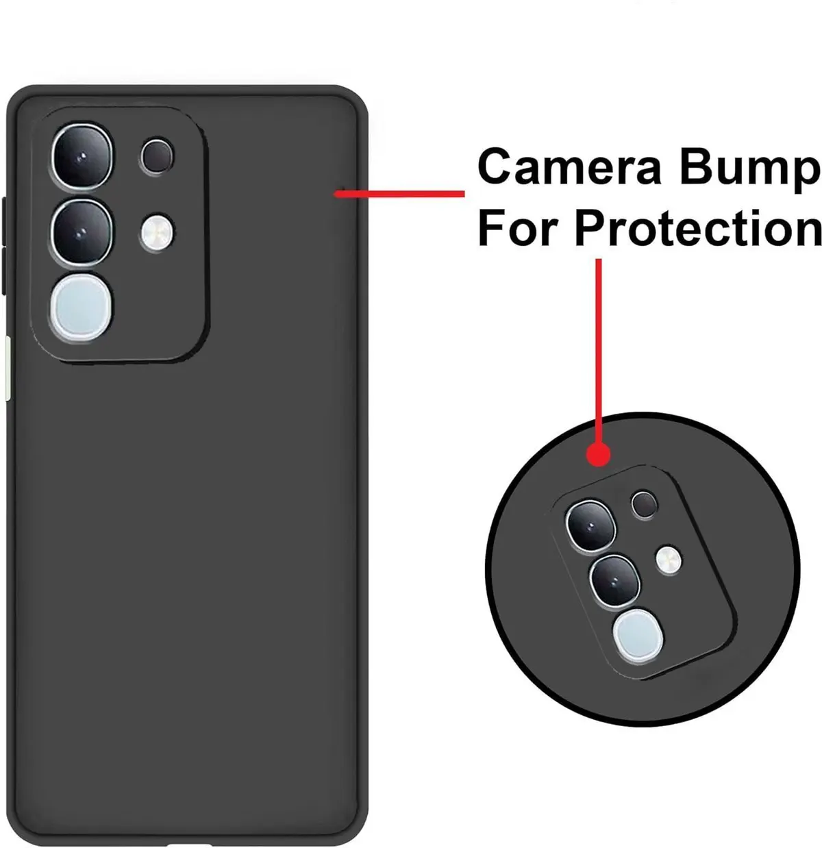 Micvir Back Cover for Vivo Y31 Pro 5G (Black, Dual Protection, Silicon, Pack of: 1) — image 3 of 5