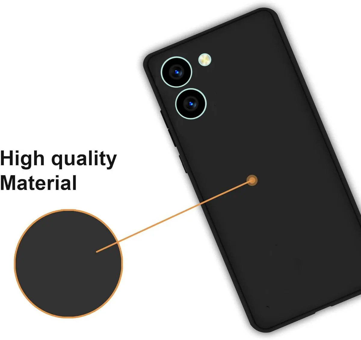 Micvir Back Cover for Vivo Y36 (Black, Silicon, Pack of: 1) — image 3 of 5