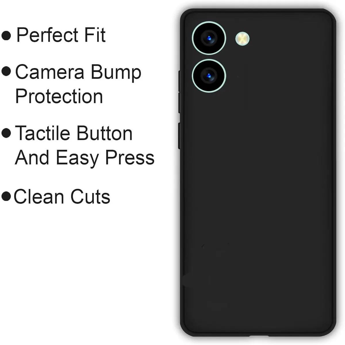 Micvir Back Cover for Vivo Y36 (Black, Silicon, Pack of: 1) — image 4 of 5