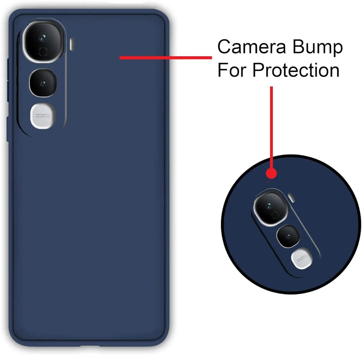 Micvir Back Cover for Vivo Y400 Pro 5G (Blue, Dual Protection, Silicon, Pack of: 1) — image 3 of 5