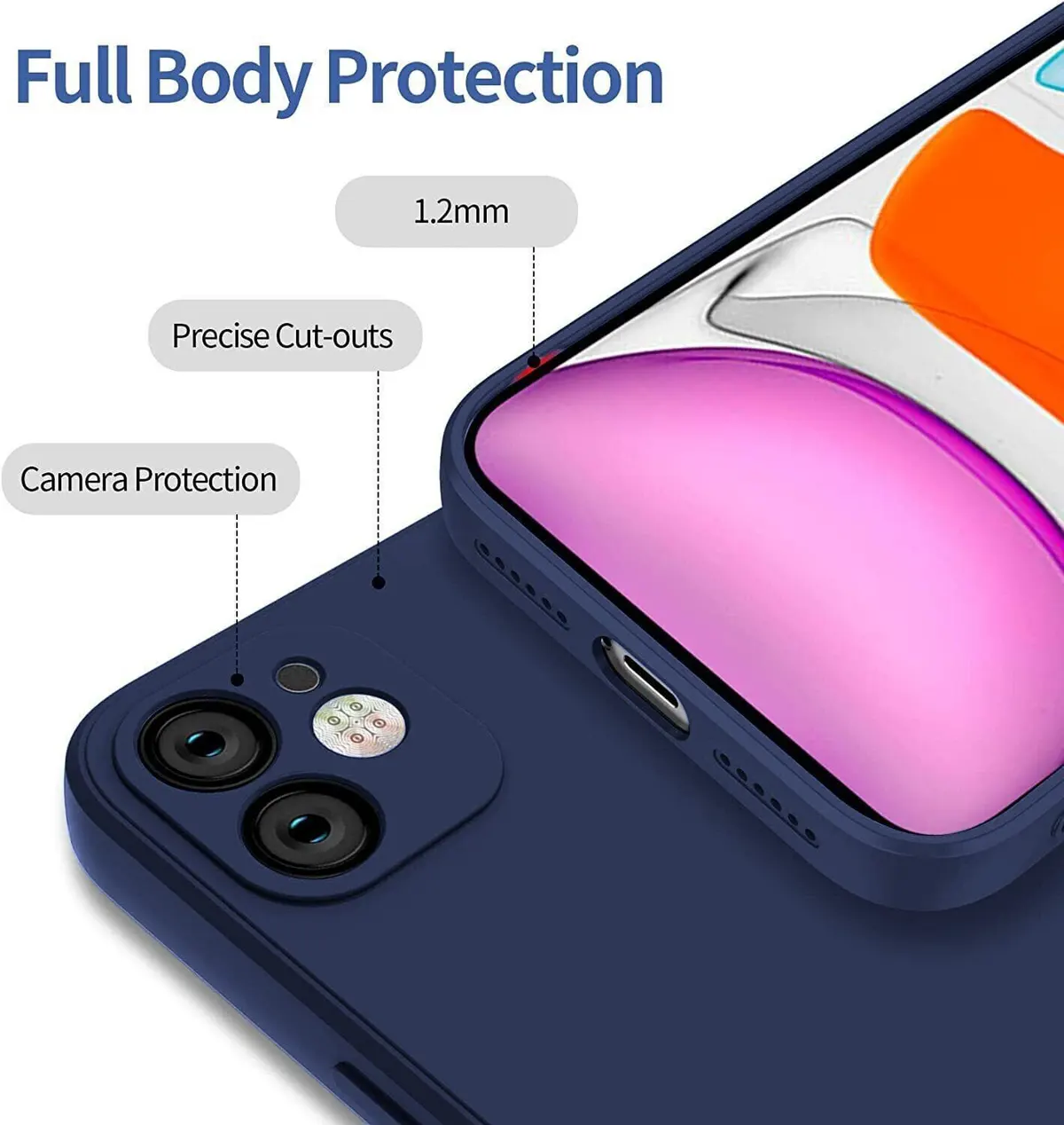 Micvir Back Cover for Apple iPhone 11 (Blue, Dual Protection, Silicon, Pack of: 1) — image 2 of 5