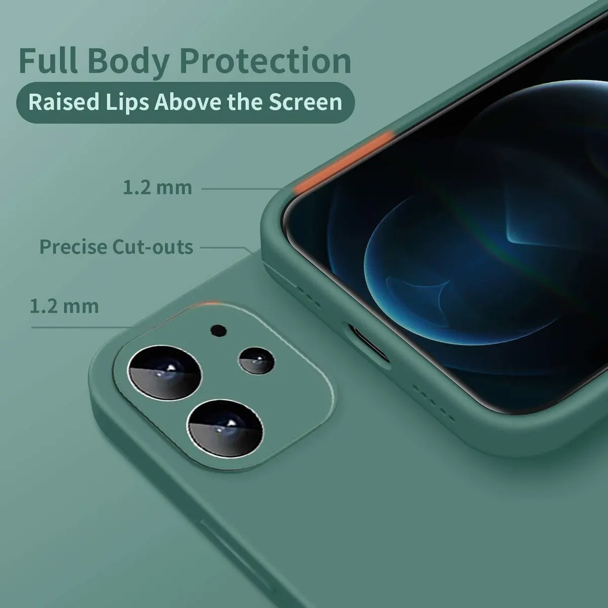 Micvir Back Cover for Apple iPhone 11 (Green, Dual Protection, Silicon, Pack of: 1) — image 3 of 5