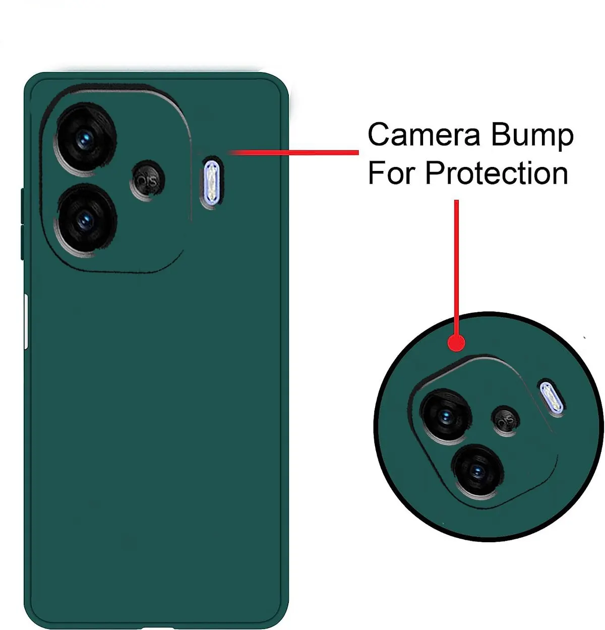 Micvir Back Cover for IQOO Neo 10R 5G (Green, Dual Protection, Silicon, Pack of: 1) — image 3 of 5
