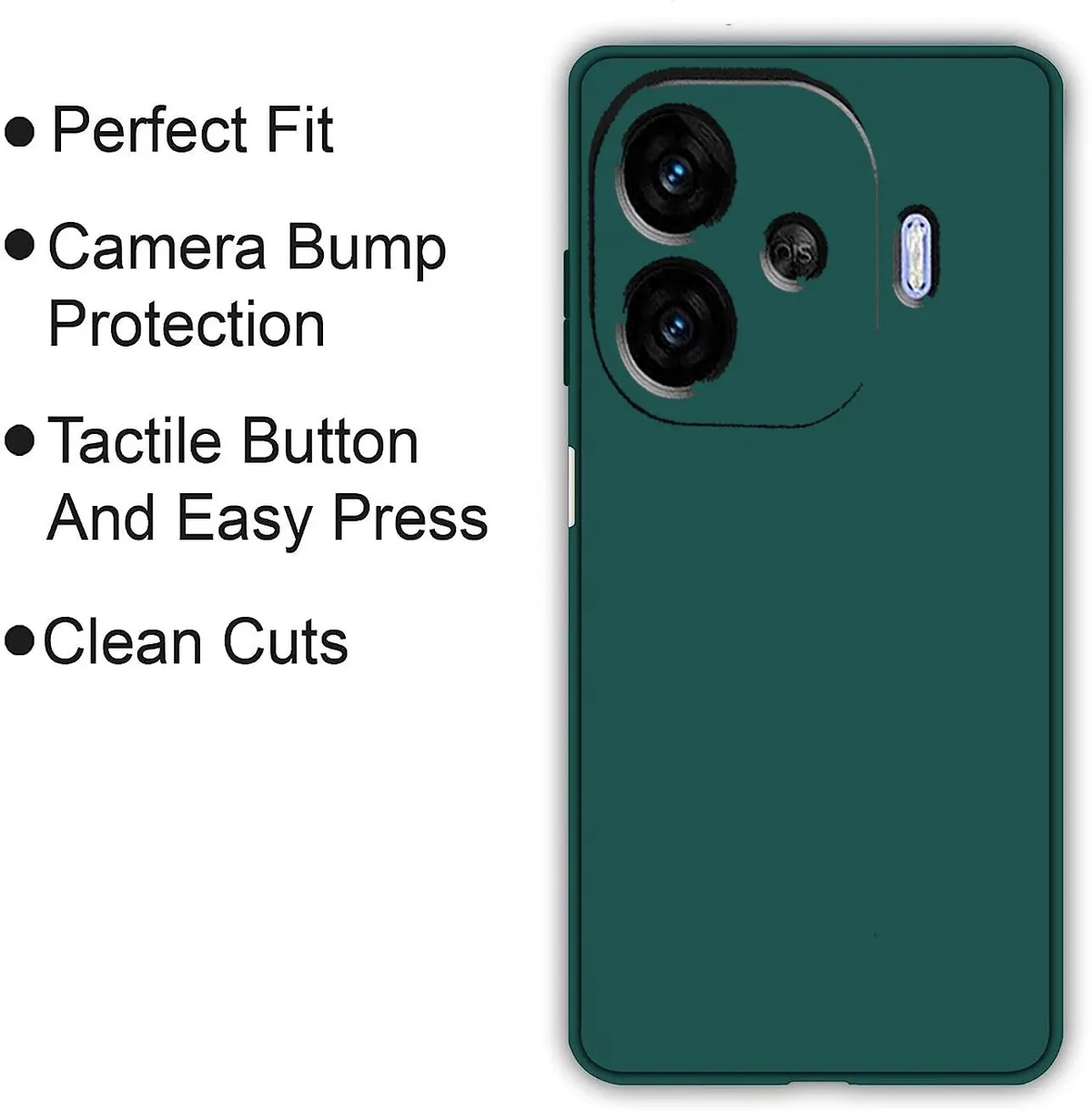 Micvir Back Cover for IQOO Neo 10R 5G (Green, Dual Protection, Silicon, Pack of: 1) — image 4 of 5