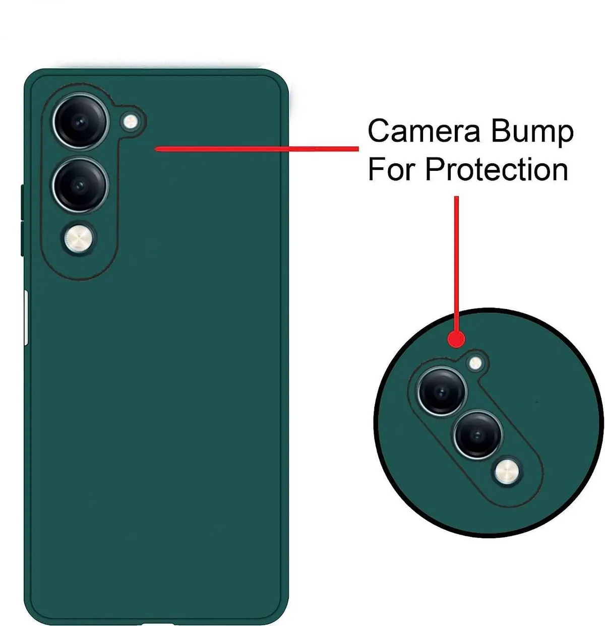 Micvir Back Cover for iQOO Z10 Lite 5G (Green, Dual Protection, Silicon, Pack of: 1) — image 3 of 5