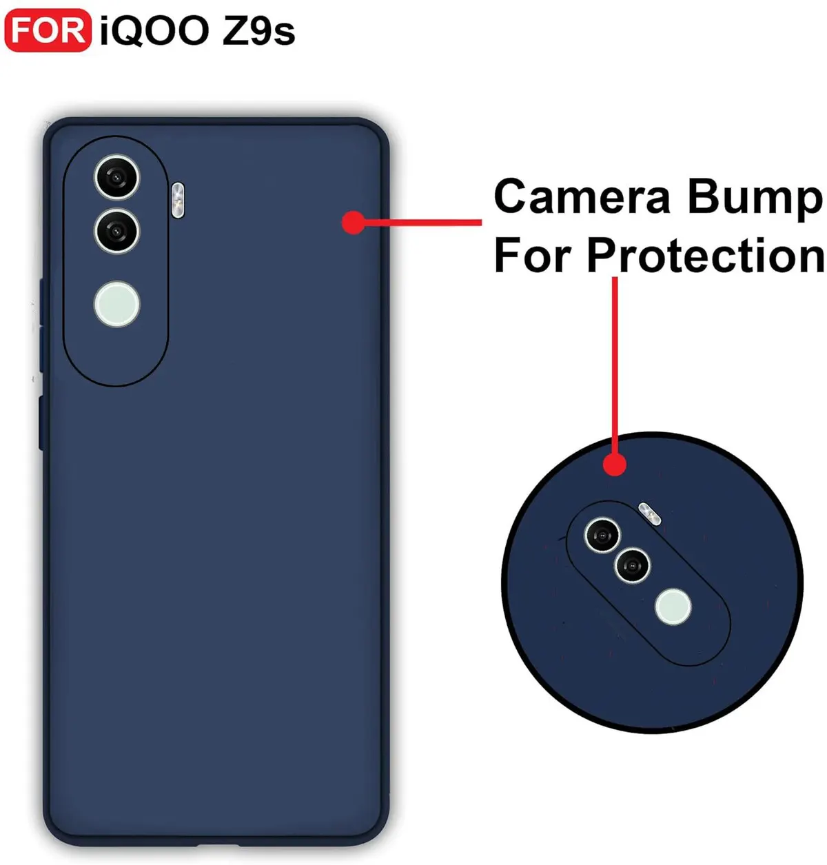 Micvir Back Cover for iQOO Z9s 5G (Blue, Dual Protection, Silicon, Pack of: 1) — image 2 of 5