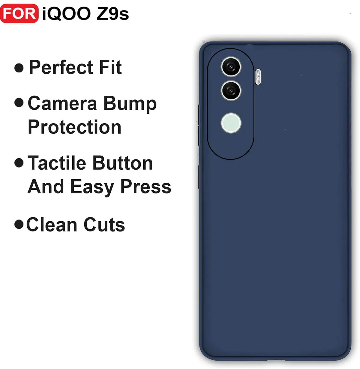 Micvir Back Cover for iQOO Z9s 5G (Blue, Dual Protection, Silicon, Pack of: 1) — image 4 of 5